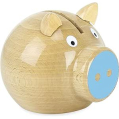 Vilac - Piggy Bank Natural Wood Blue 5129B