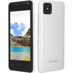 Luqeeg viedtālrunis bez līguma 3G, 4.66 Dual SIM mobilais tālrunis bez līguma, Android mobilais tālrunis lēts 512MB RAM + 4GB ROM, 128GB paplašināma, WiFi, BT, FM, 1500mAh akumulators (balts)