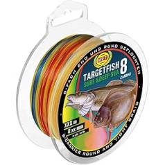 WFT TF8 Surf Deep Sea Multicolour 300 m - Sea Line for Pilk Fishing, Braided Fishing Line for Sea Fishing, Line for Norway