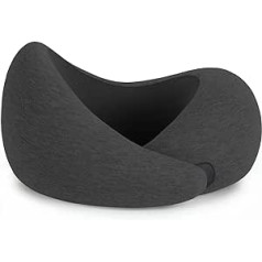 Ostrichpillow Go - luksusa ceļojumu spilvens ar atmiņas putām | Lidmašīnas spilvens, automašīnas ceļojumu spilvens, kakla spilvens (viena izmēra, tumša nakts)