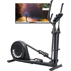 Skandika Cross Trainer Carbon P23/P20-R eliptiskais trenažieris mājām, 23 programmas, saderīga ar lietotni, līdz 135 kg, 16 pretestības līmeņi, fitnesa ierīce izturības treniņiem