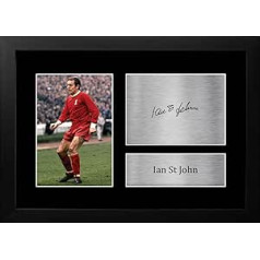 HWC Trading FR A4 Ian St John Liverpool dāvanas, drukāts ar parakstu autogrāfu fotoattēls futbola atbalstītājiem un līdzjutējiem - A4 ierāmēts