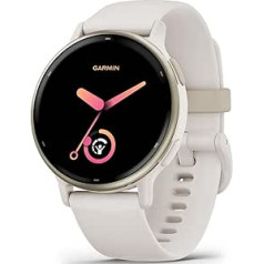 Garmin Vivoactive 5 AMOLED GPS viedpulkstenis ar fitnesa un veselības funkciju, mūziku, melns/slānekļa pelēks ar silikona siksniņu