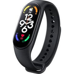 Xiaomi Mi Smart Band 7 Fitness, Activity Tracker 1.62 AMOLED displejs, 110+ treniņu režīmi, 5ATM, SpO2 izsekošana, miega, sirdsdarbības un sirdsdarbības monitorēšana, akumulatora darbības laiks līdz 14 dienām, lietotne Mi Fit, melna