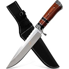 by GER-SABER Hunting Knife Fixed Clip Point Blade Including Belt Holster 31 cm One-Handed Knife - Outdoor Knife for Any Adventure, Survival Bowie Knife for Camping, Hunting, Hiking and More (SA50)