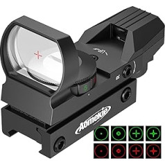 Aomekie Red Dot Visor Airsoft ar 20 mm/22 mm sliedes Red Dot stiprinājumu ar taktiskajiem 4 tīkliem medību pistolei Airsoft pistolei un arbaletam