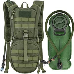 MARCHWAY Tactical Molle hidratācijas mugursoma ar 3L TPU ūdens pūsli, militārā dienassoma riteņbraukšanai, pārgājieniem, skriešanai, kāpšanai, medībām, riteņbraukšanai