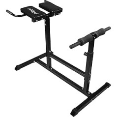 Physionics® Hyperextension muguras trenažieris - 5 līmeņos regulējams augstums, ar polsterētu kāju fiksāciju, maks.slodze 200 kg - vēdera trenažieris, muguras stiepes, Roman Chair fitnesa iekārta mājai