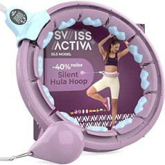 Swiss Activa+ Smart Hula Hoop — Hula stīpa, kas nekrīt — Smart Hula Hoop stīpa pieaugušajam ar svaru un nubiem — Fitnesa Hoola stīpa svara zaudēšanai