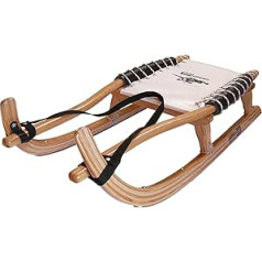 Leisure German Sled Luge 128XL Natural Reinforced Webbing, Large, Steering Strap