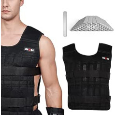 Adjustable Weighted Vest 20kg Workout Weight Vest Fitness Weight Jacket for Men and Women (Includes 96 Steel Plate Weights)
