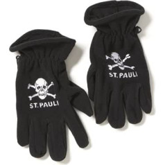 Upsolut FC St. Pauli Skull Gloves Fleece Black Izmērs L/XL, melns