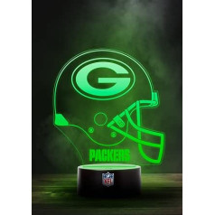 Green Bay Packers NFL LED lampas gaismas logotipa ķiveres maiņas režīms ar 6 dažādām krāsām