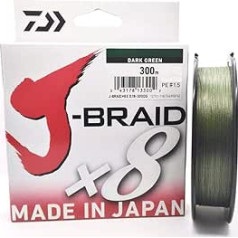 Daiwa J-Braid 8 Braid 300 m Daudzkrāsaina pinuma makšķerēšanas aukla