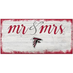 NFL Atlanta Falcons Unisex Atlanta Falcons Script Mr & Mrs Schild Team Color, 6 x 12