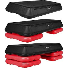 SportVida Step Board aerobikai, Stepper mājas treniņiem, Stepper Fitness, Fitnesa aprīkojums trenažieru zālei, Step sols, Regulējams augstums, Daudzas variācijas