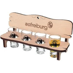 SC Freiburg Schnapps sols ar 4 shot brillēm Shot Glass Plus grāmatzīme We Love Football