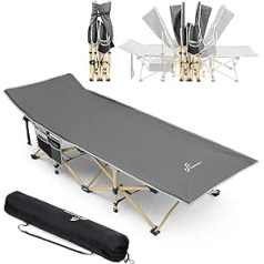 Sportneer Camping Bed, Camping Bed with Carry Bag for Adults, Extra Wide Foldable Folding Bed, Camp Bed, Camping Bed for Outdoor, Garden, Indoor