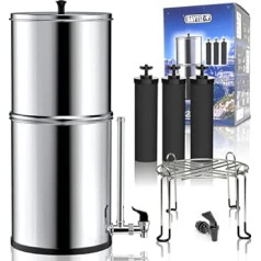 BAYTIZ Large Outdoor Water Filter, Gravity Water Filter, Drinking Water Filter with Activated Carbon Filter, Compatible with Berkey Water Filters, Camping Drinking Water Filter, Filter System,