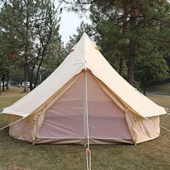 BOCbco Camping Tent for 4-12 Person 3-6M Waterproof Cotton Canvas Bell Tent Outdoor 4 Seasons Family Party Picnic Yurt Tent with Stove Hole