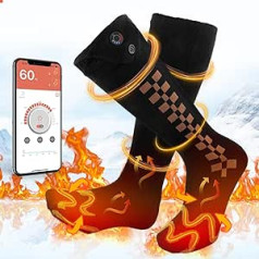 Beheizbare Socken, elektrisch Beheizte Socken Damen Herren, APP-Steuerung, Batteriebetrieben Beheizbare Sohlen zum Wandern Radfahren Camping Skifahren Jagen, Wiederaufladbare Winter Heizsocken