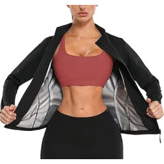 KUMAYES Sauna Jacket Women's Sweat Jacket Training Jacket Short Sleeve Sports Shirt Slimming Fitness Training Shirt Thermal Sauna Body Shaper