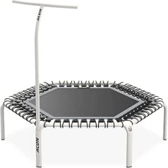 Acon Fit Fitness Hexagon Trampoline with Handlebars, White, 1.41 m