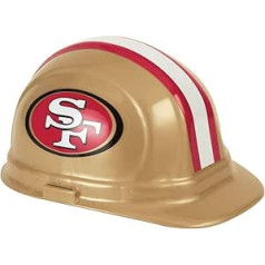 Sanfrancisko 49ers NFL celtnieku ķivere, aizsargķivere, regulējams izmērs, ANSI Z89.1, 2009. gada 1. tipa E klases standarts