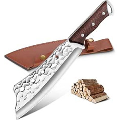 Moontay Outdoor Knife Survival Izgatavots no 440C nerūsējošā tērauda fiksēta asmens medību nazis ar Full Tang Wenge koka rokturi Sharp Real Machete Bushcraft kempingiem un dārzkopības dāvanas vīriešiem