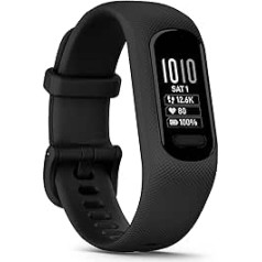 Garmin vívosmart 5 — fitnesa izsekotājs ar īpaši lielu OLED skārienekrānu, miega kvalitātes un sirdsdarbības monitoru, akumulatora darbības laiku līdz 7 dienām un ārkārtas palīdzību, atjaunots