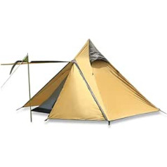 BOCbco Adult Pyramid Tent, Indian Teepee Tent, Double Door Design with Removable Mesh Inner Tent, Camping Tent, PU2000mm for Backpacking, Hiking, Fishing, Canoeing, Travel