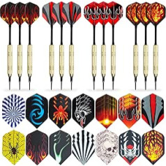 Tekunao Darts Plastic Tip Sets - Soft Tip Darts - 12 Pieces Aluminium Shafts + 100 Dart Tips + 42 Flights Protector, Suitable for Beginners Who Want to Practice Darts
