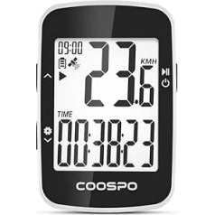 COOSPO BC26 GPS velodators Bluetooth 5.0 bezvadu velosipēdu dators ūdensizturīgs GPS spidometrs 2,3 collu ekrāns ar automātisku fona apgaismojumu