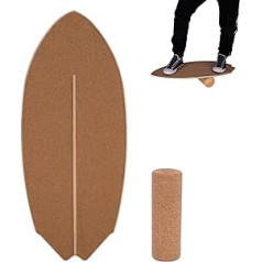 Bilances padome | Bilance Board Bērni | Mājas fitnesa aprīkojums | Balance Board Pieaugušie | Vērfinga dēlis + Fascia Roller | Līdzsvara paliktnis | Waveboard | Ražots ES