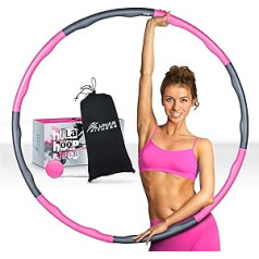 Lunar Fitness — Hula Hoop pieaugušajiem — Hula Hoop iesācējiem svara zaudēšanai — Hula Hoop mājas treniņu aprīkojums — Regulējams izmērs [6-8 gab.] — Iekļauts soma