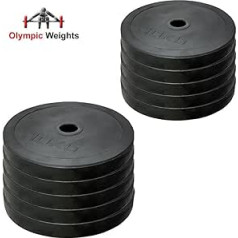 MAXSTRENGTH gumijas svara šķīvju disks Olimpiskais 2 collu 2 collu caurums mājas spēka treniņš fitnesa treniņš 20 kg, 40 kg, 60 kg, 80 kg, 100 kg, komplekti (10 kg x 8 = 80 kg)