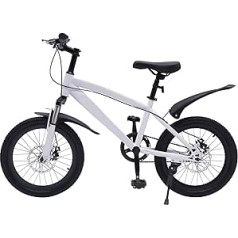 LUNICASHA 18 collu bērnu kalnu velosipēds 18 collu velosipēds meitenēm un zēniem bērnu velosipēds MTB ar vieglu un sūkņu bērnu velosipēdiem, piemērots 1,25-1,4 m bērniem balts