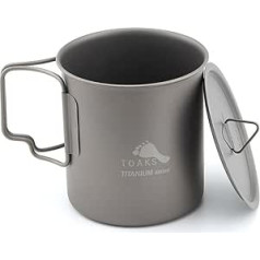 TOAKS Titanium Cup 450 Outdoor Ultralight Cookware Folding Handle Water Cup