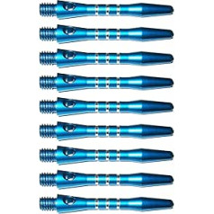 THOR-DARTS Aluminium Dart Shafts with Stripes, Dart Shaft Aluminium Short & Medium, 1-6 Sets, Optional with Black 2BA Rubber Rings or Blue Premium Silicone Rings