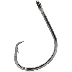 Mustad 1 x / 2 XL ofseta klasiskais apļa makšķerēšanas piederumi (50 pakojumā) melns niķelis, 2. izmērs