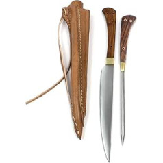 Vehi Mercatus Medieval Cutlery in Double Leather Sheath (Wood, Type 4)