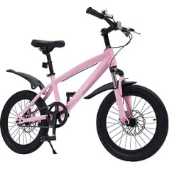 18 Inch Children's Bikes, Pink MTB Children's Bikes, Cruiser Boys with Mudguard and Reflectors, Children's Bike, Mountain Bike for Girls and Boys