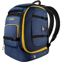 OutdoorMaster zābaku soma 65 l ūdensnecaurlaidīga slēpošanas snovborda zābaki ar gaisa spilvenu slēpošanas aprīkojuma ceļojumu mugursoma slēpošanas ķiverēm, brillēm un aksesuāriem vīriešiem un sievietēm