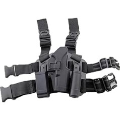 Adjustable Tactical Airsoft Pistol Drop Leg Holster Pocket Thigh Right Leg Holster with Magazine Torch Pouch for Glock 17 19 22 23 31 32