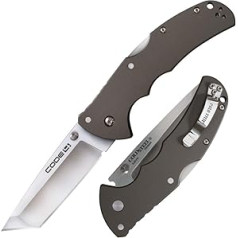 Cold Steel, Code 4 Lockback Tanto Folding Knife Tanto Blade Pocket Knife Aluminium Handle Satin Finish S35VN Blade Steel Sharp Knife for Outdoor Camping Carving