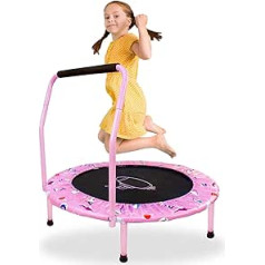 Bērnu batuts, diametrs 96 cm, Mini batuts iekštelpās ar lecošo batutu Fitness Rebounder ar regulējamu putu rokturi un drošības polsterējumu, āra batuts zēniem meitenēm no 2 3 4