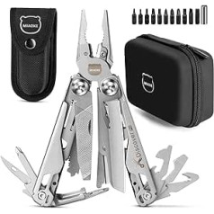 MIAOKE Multitool 23 in 1 ar Premium dāvanu kastīti, skrūvgriezis zāģis skrūvgriezis pudeļu attaisāmais knaibles kempings nazis forši sīkrīki vīriešiem, labākā dāvana puisim, dēlam, tētim, viņa vīram