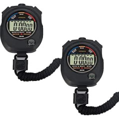 2 Pack Multifunctional Electronic Digital Sports Stopwatch Timer Large Display with Date Time and Alarm Function Suitable for Sports Coaches, Fitness Trainers and Referees