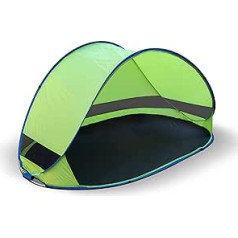 Pop-up Beach Shelter, Green, UV Protection 30, Includes Carry Bag & Pegs, Beach Tent, Sun Protection for Beach, Garden & Camping, Ultralight, Self-Assembly (Classic - Approx. 220 x 120 x 100 cm)