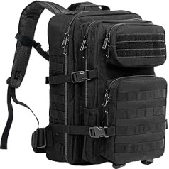 ProCase Military Tactical Backpack, Large Capacity, 3 Day Army Assault Pack, Bug Out Bag, Go Bag, Backpack for Hiking, Hunting, Trekking and Camping and Other Outdoor Activities, black, 42L